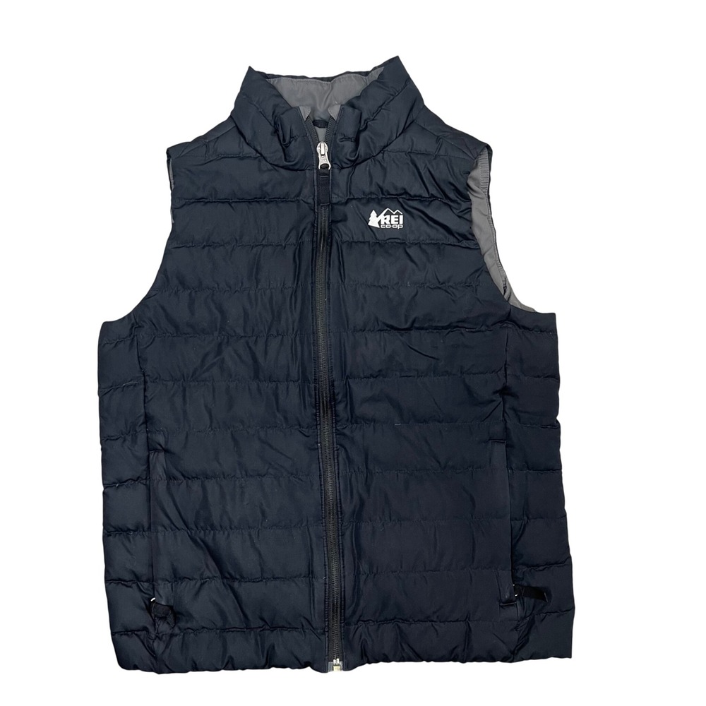 REI Co-op Kids Black Quilted Down Puffer Vest Size Large 14-16